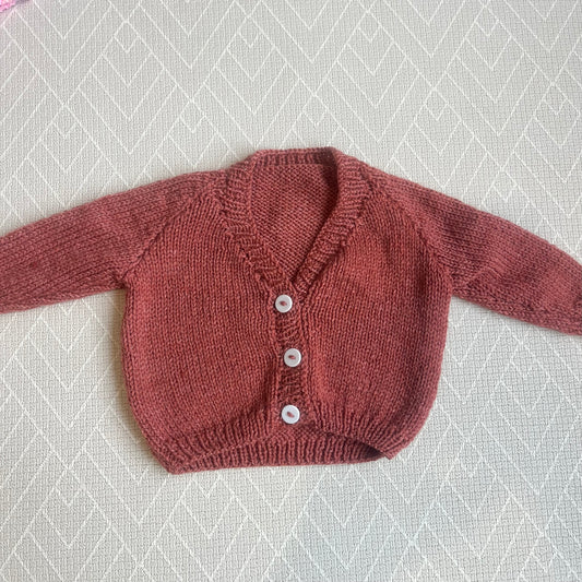 Rusty pink cardi - 0-3M