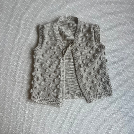 Beige bobble vest cardi - 2-3Y