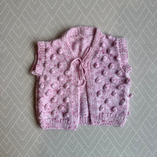 Pink bobble vest cardi - 6-12M