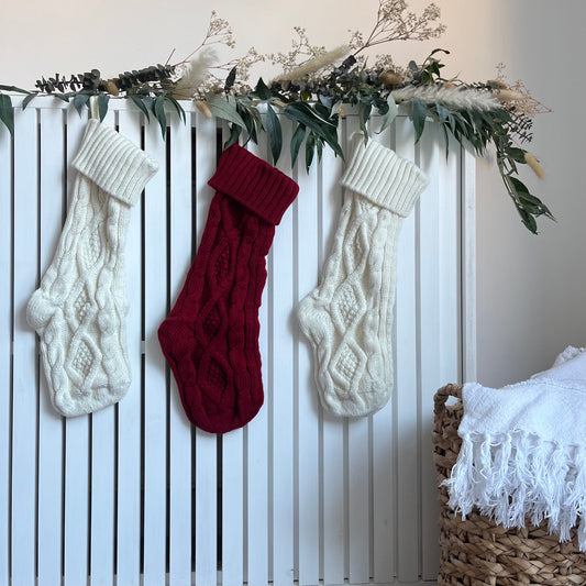 Knitted custom christmas stocking