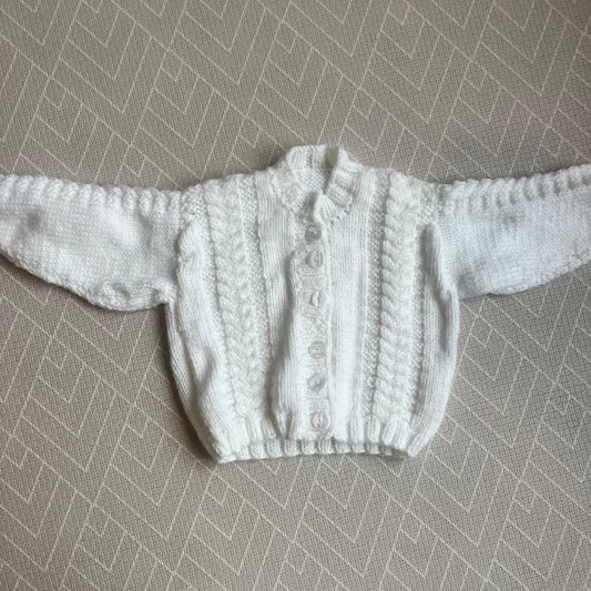 White cardi - 0-3M